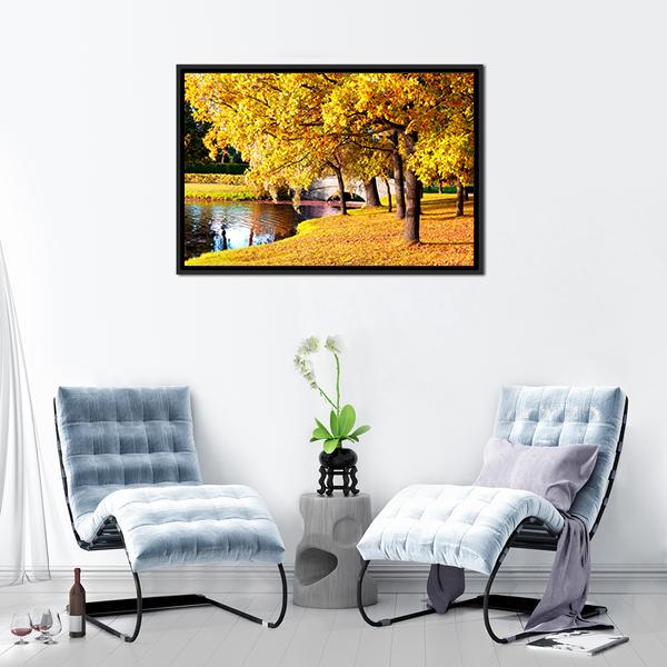Autumn Forest Park Russia Panoramic Canvas Wall Art-1 Piece-36" x 12"-Tiaracle