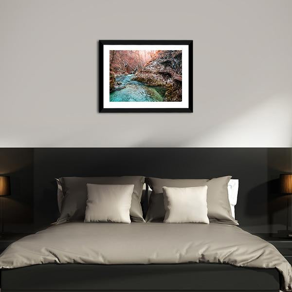 Autumn Forest Scenery Canvas Wall Art-5 Horizontal-Gallery Wrap-22" x 12"-Tiaracle