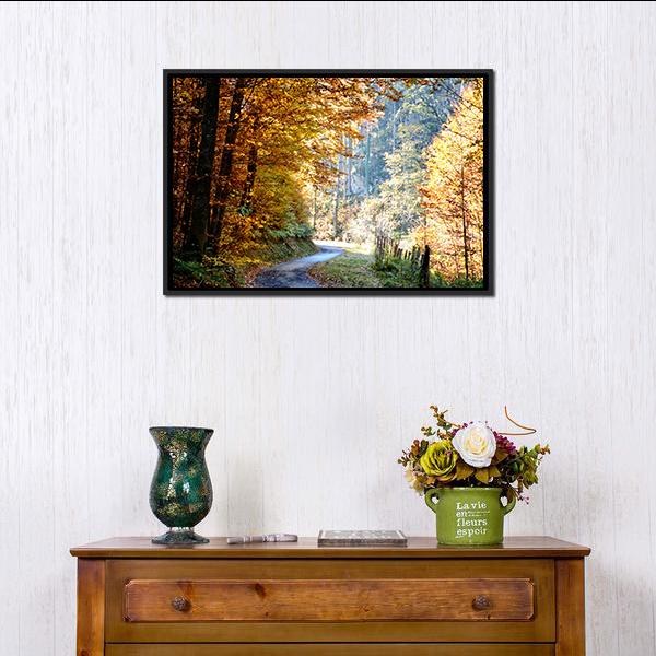 Autumn Forest Trees Vertical Canvas Wall Art-3 Vertical-Gallery Wrap-12" x 25"-Tiaracle