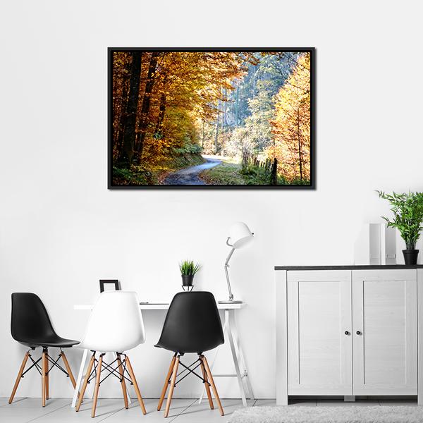 Autumn Forest Trees Vertical Canvas Wall Art-3 Vertical-Gallery Wrap-12" x 25"-Tiaracle