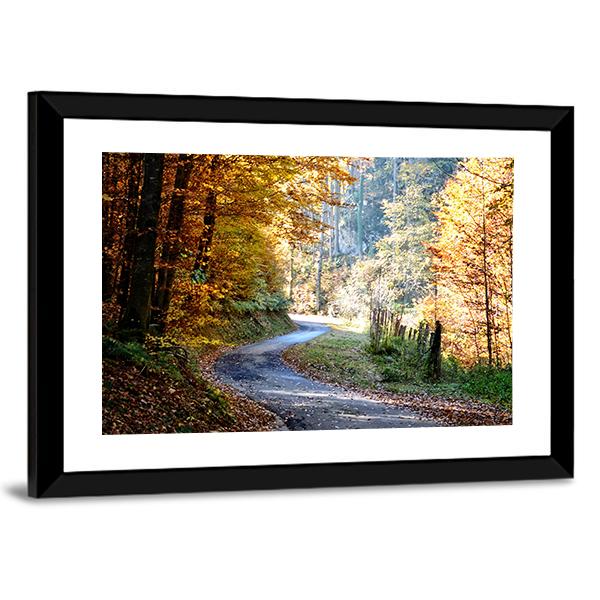 Autumn Forest Trees Vertical Canvas Wall Art-3 Vertical-Gallery Wrap-12" x 25"-Tiaracle