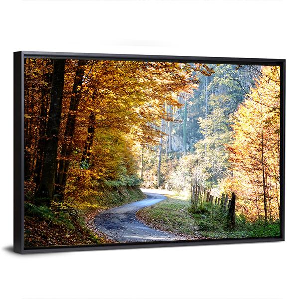 Autumn Forest Trees Vertical Canvas Wall Art-3 Vertical-Gallery Wrap-12" x 25"-Tiaracle