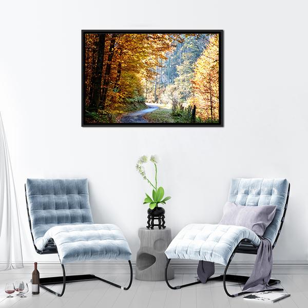Autumn Forest Trees Vertical Canvas Wall Art-3 Vertical-Gallery Wrap-12" x 25"-Tiaracle