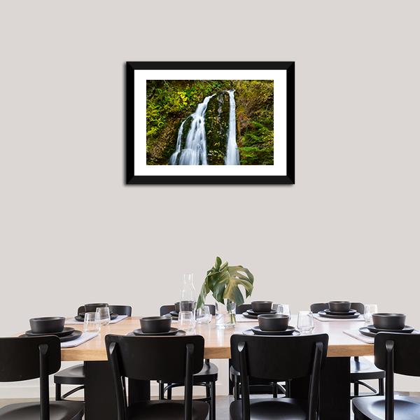 Autumn Forest Waterfall Vertical Canvas Wall Art-3 Vertical-Gallery Wrap-12" x 25"-Tiaracle