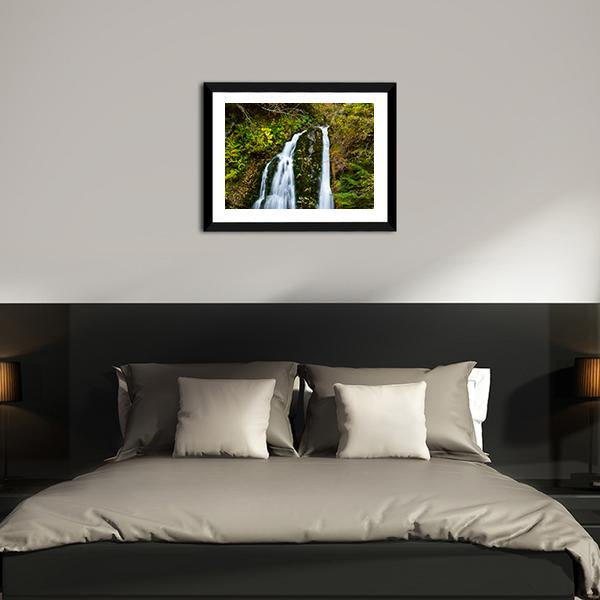 Autumn Forest Waterfall Vertical Canvas Wall Art-3 Vertical-Gallery Wrap-12" x 25"-Tiaracle