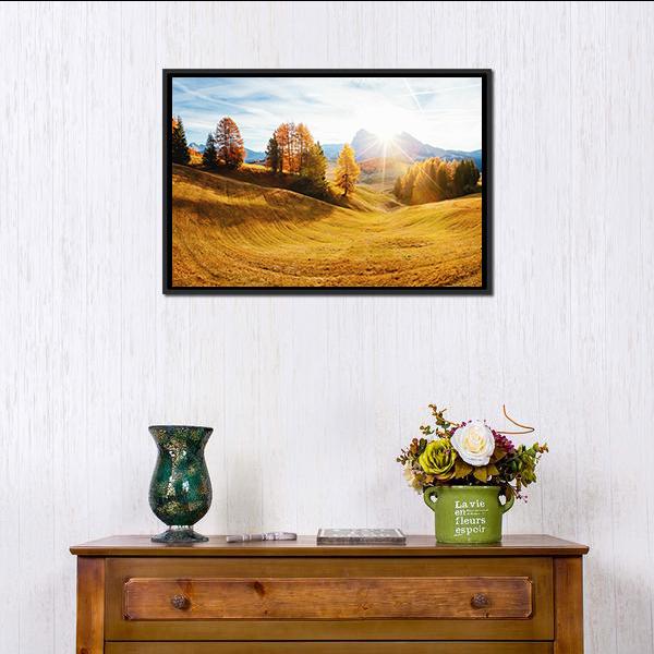 Autumn Hills In South Tyrol Canvas Wall Art-3 Horizontal-Gallery Wrap-25" x 16"-Tiaracle