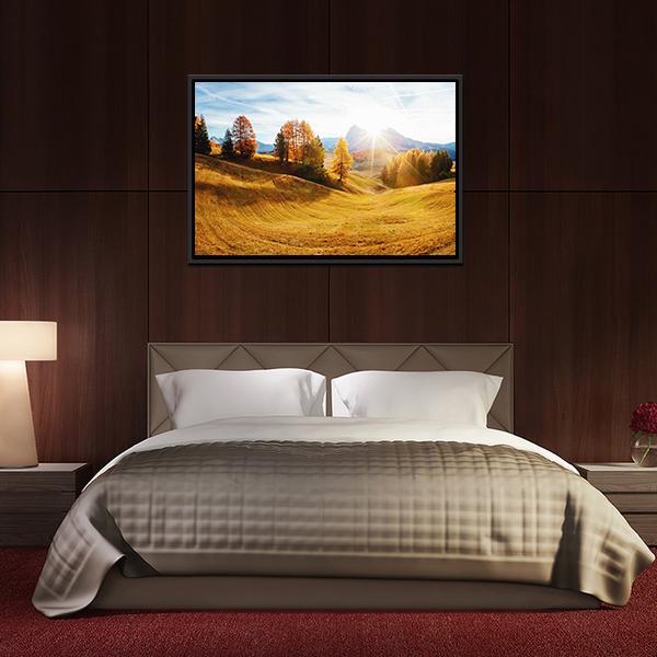 Autumn Hills In South Tyrol Panoramic Canvas Wall Art-1 Piece-36" x 12"-Tiaracle