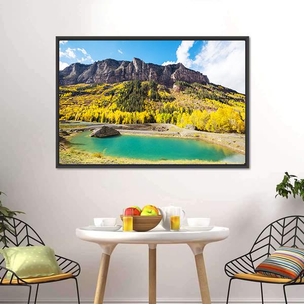 Autumn In Colorado Canvas Wall Art-1 Piece-Floating Frame-24" x 16"-Tiaracle