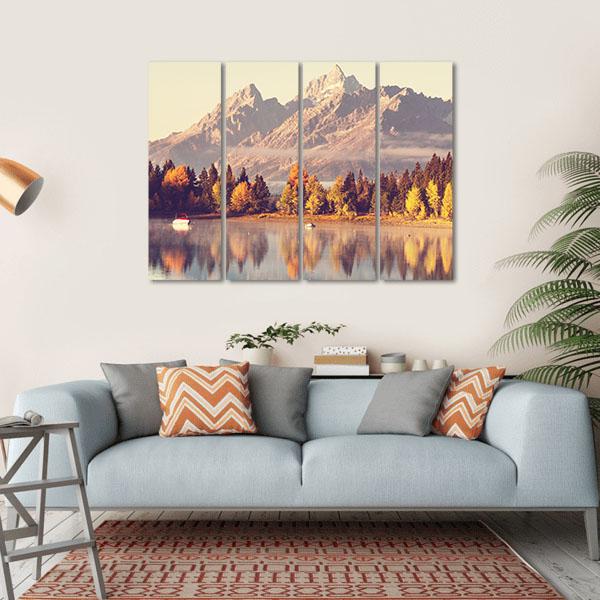 Grand Teton National Park In Autumn Canvas Wall Art-4 Horizontal-Gallery Wrap-34" x 24"-Tiaracle