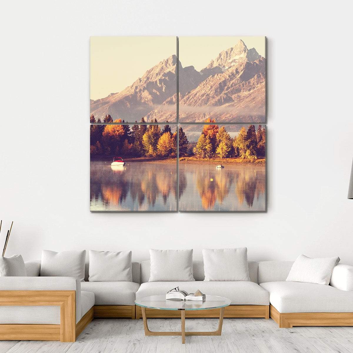 Grand Teton National Park In Autumn Canvas Wall Art-4 Square-Gallery Wrap-17" x 17"-Tiaracle