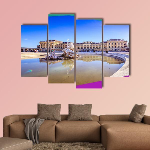 Palace Garden Of Schonbrunn Canvas Wall Art-4 Pop-Gallery Wrap-50" x 32"-Tiaracle