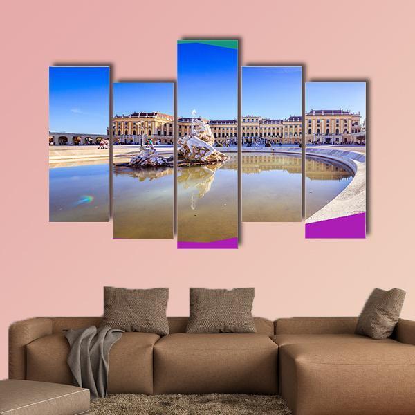 Palace Garden Of Schonbrunn Canvas Wall Art-5 Pop-Gallery Wrap-47" x 32"-Tiaracle