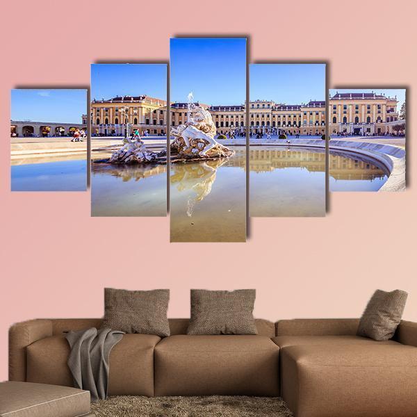 Palace Garden Of Schonbrunn Canvas Wall Art-5 Star-Gallery Wrap-62" x 32"-Tiaracle