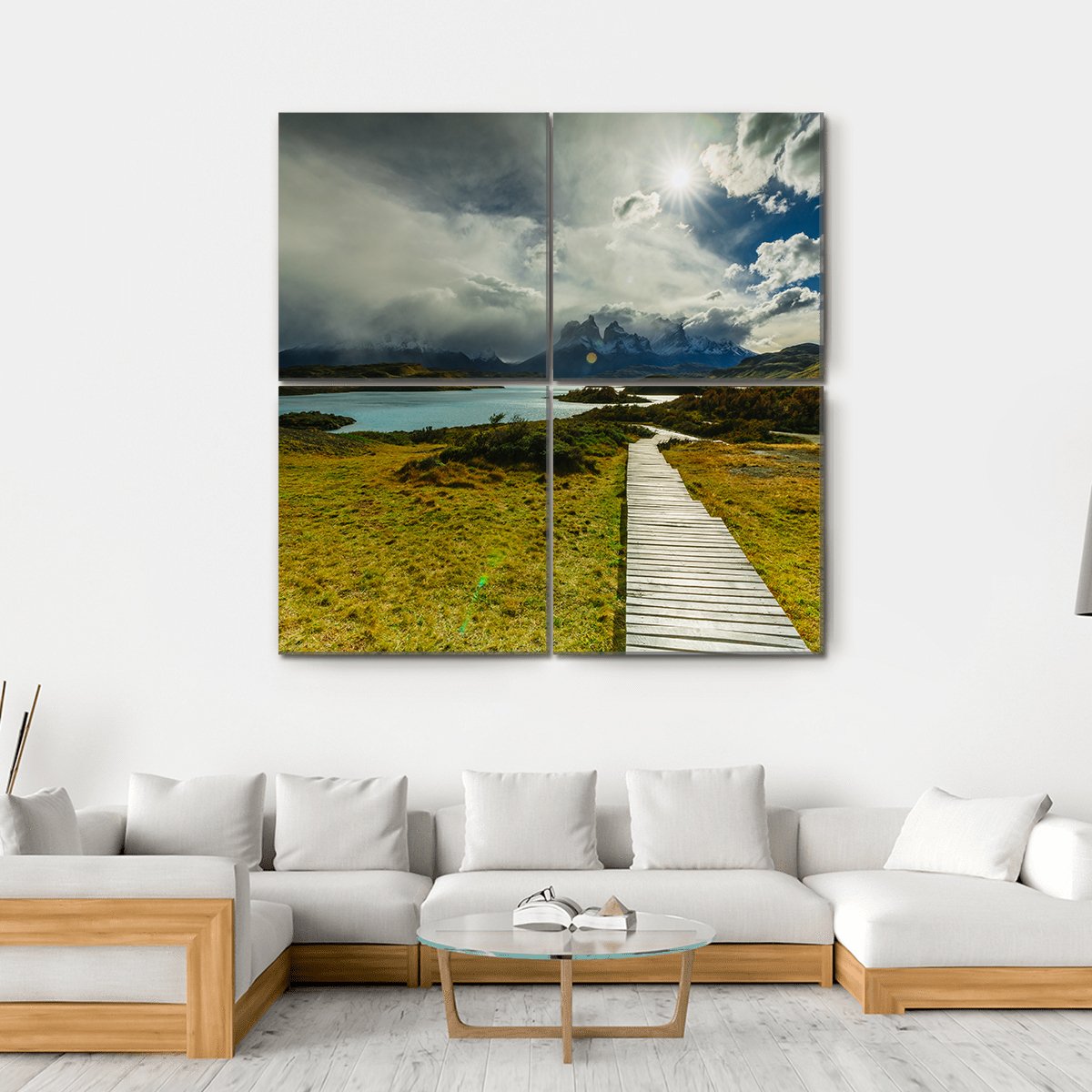 Autumn in Patagonia Canvas Wall Art-4 Square-Gallery Wrap-17" x 17"-Tiaracle