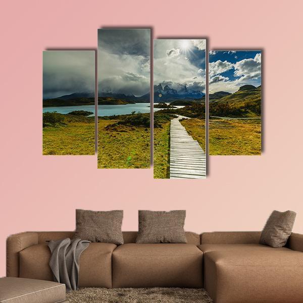 Autumn in Patagonia Canvas Wall Art-4 Pop-Gallery Wrap-50" x 32"-Tiaracle