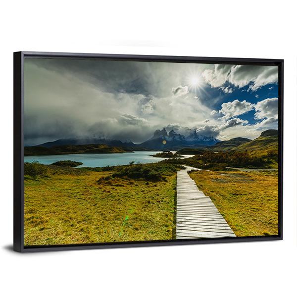 Autumn in Patagonia Canvas Wall Art-3 Horizontal-Gallery Wrap-25" x 16"-Tiaracle
