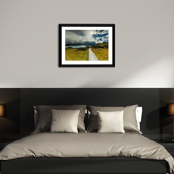 Autumn in Patagonia Canvas Wall Art-3 Horizontal-Gallery Wrap-25" x 16"-Tiaracle