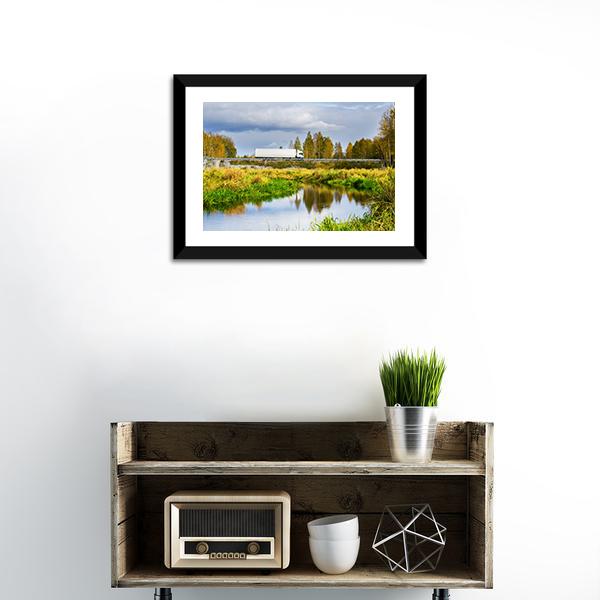 Autumn In Sunny Day Canvas Wall Art-1 Piece-Framed Print-20" x 16"-Tiaracle