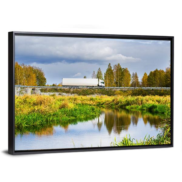 Autumn In Sunny Day Canvas Wall Art-3 Horizontal-Gallery Wrap-25" x 16"-Tiaracle
