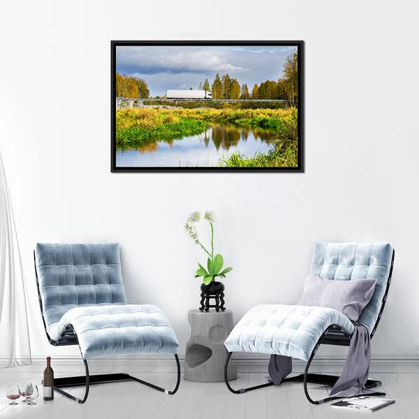 Autumn In Sunny Day Canvas Wall Art-3 Horizontal-Gallery Wrap-25" x 16"-Tiaracle