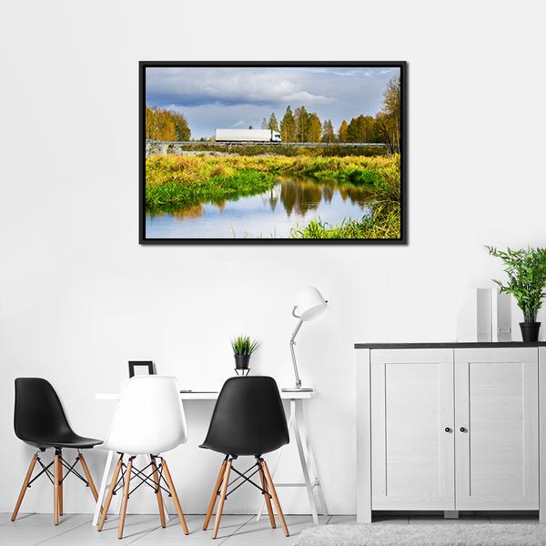 Autumn In Sunny Day Canvas Wall Art-3 Horizontal-Gallery Wrap-25" x 16"-Tiaracle