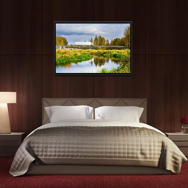 Autumn In Sunny Day Canvas Wall Art-3 Horizontal-Gallery Wrap-25" x 16"-Tiaracle