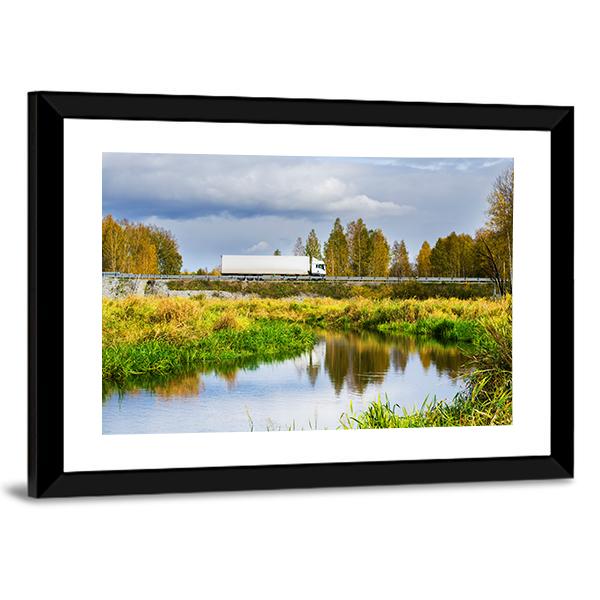 Autumn In Sunny Day Canvas Wall Art-3 Horizontal-Gallery Wrap-25" x 16"-Tiaracle
