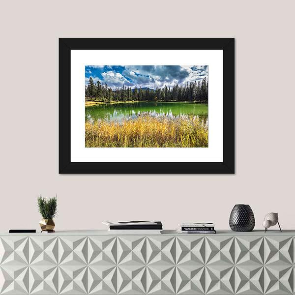 Autumn Jasper National Park Canvas Wall Art-1 Piece-Framed Print-20" x 16"-Tiaracle