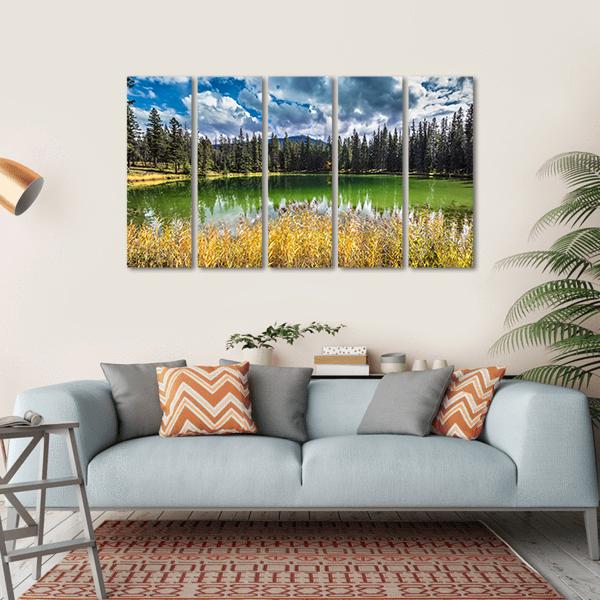 Autumn Jasper National Park Canvas Wall Art-5 Horizontal-Gallery Wrap-22" x 12"-Tiaracle