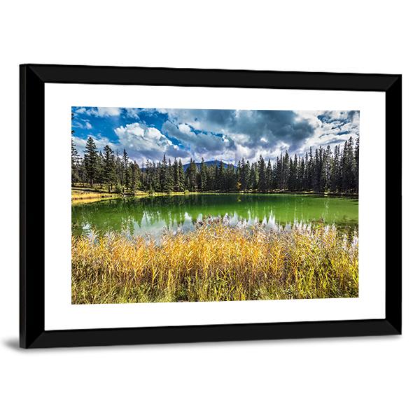 Autumn Jasper National Park Canvas Wall Art-5 Horizontal-Gallery Wrap-22" x 12"-Tiaracle