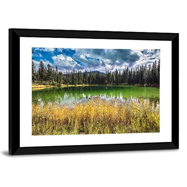 Autumn Jasper National Park Canvas Wall Art-3 Horizontal-Gallery Wrap-25" x 16"-Tiaracle