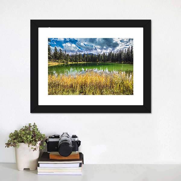 Autumn Jasper National Park Canvas Wall Art-1 Piece-Framed Print-20" x 16"-Tiaracle