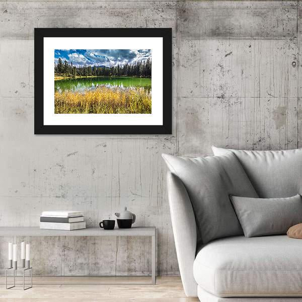 Autumn Jasper National Park Canvas Wall Art-5 Horizontal-Gallery Wrap-22" x 12"-Tiaracle