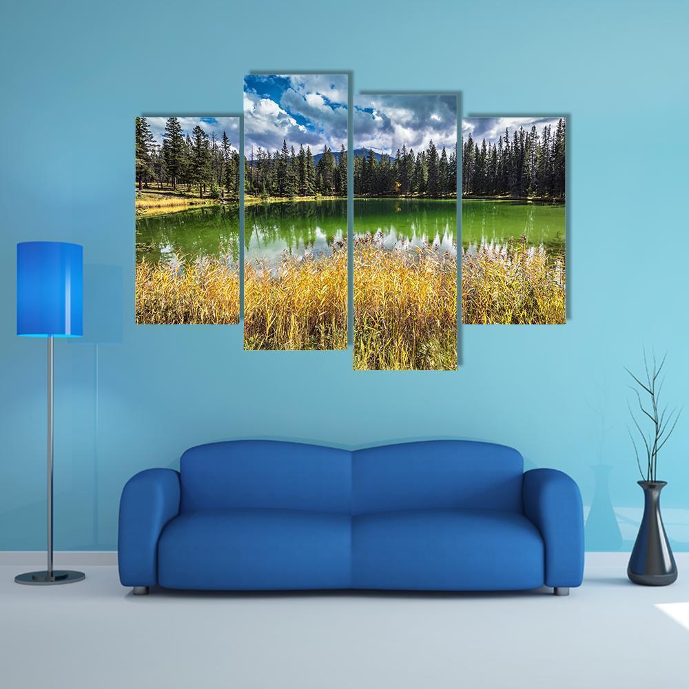 Autumn Jasper National Park Canvas Wall Art-4 Pop-Gallery Wrap-50" x 32"-Tiaracle