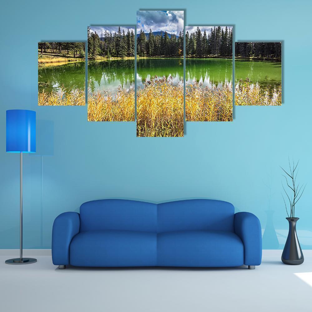 Autumn Jasper National Park Canvas Wall Art-5 Star-Gallery Wrap-62" x 32"-Tiaracle