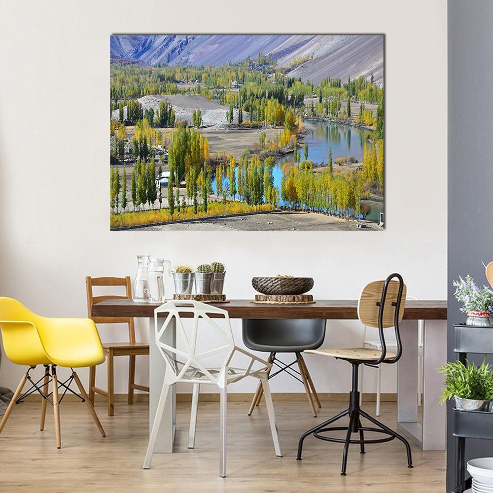 Lake In Northern Pakistan Canvas Wall Art-1 Piece-Gallery Wrap-36" x 24"-Tiaracle