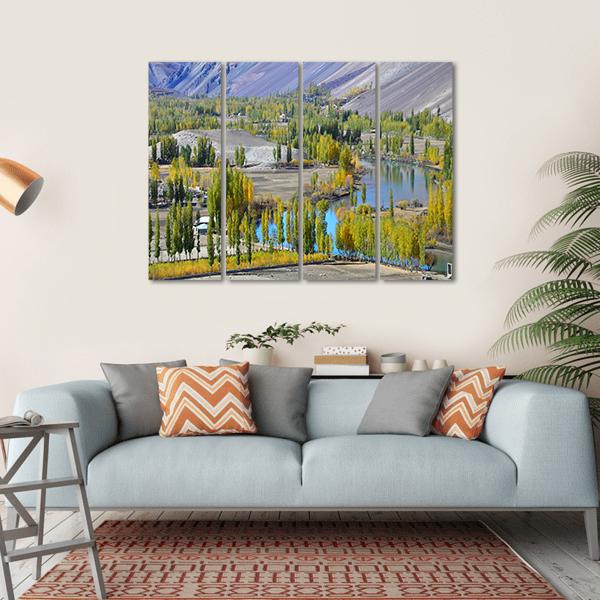 Lake In Northern Pakistan Canvas Wall Art-1 Piece-Gallery Wrap-36" x 24"-Tiaracle