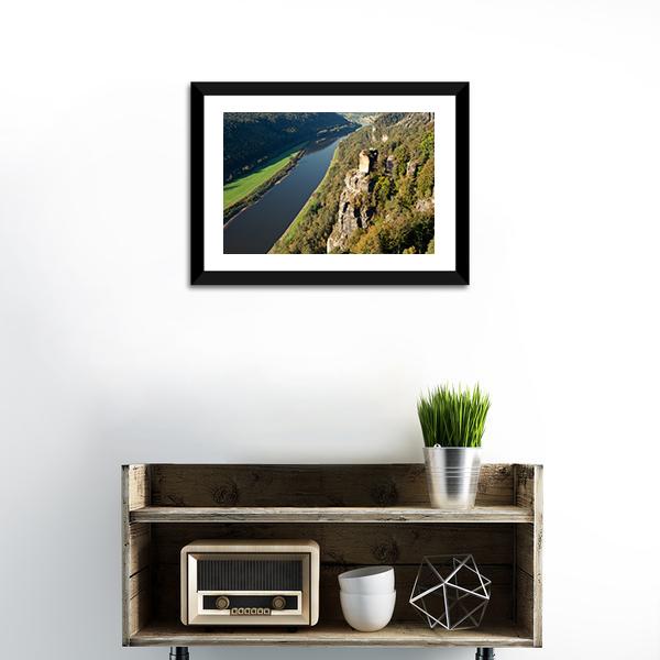 Elbe River In Saxony Canvas Wall Art-1 Piece-Framed Print-20" x 16"-Tiaracle