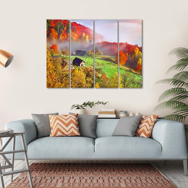 Autumn Landscape In Ukraine Europe Canvas Wall Art-4 Horizontal-Gallery Wrap-34" x 24"-Tiaracle