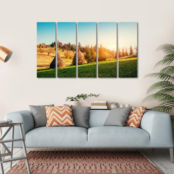 Autumn Landscape In Ukraine Europe Canvas Wall Art-5 Horizontal-Gallery Wrap-22" x 12"-Tiaracle