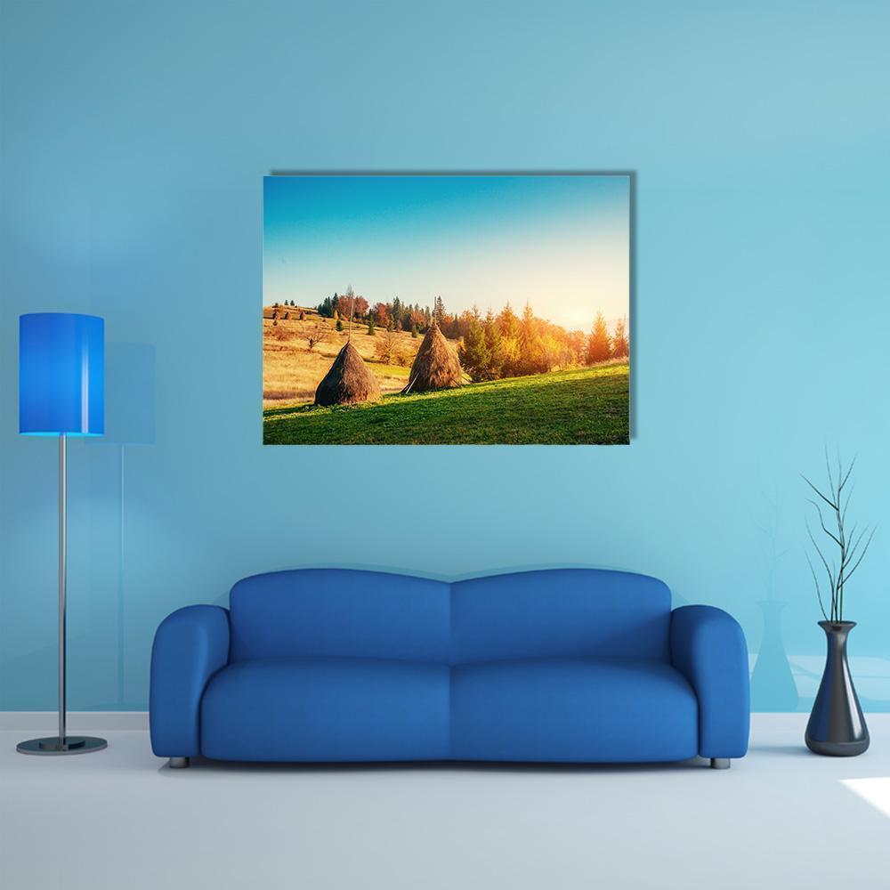 Autumn Landscape In Ukraine Europe Canvas Wall Art-1 Piece-Gallery Wrap-48" x 32"-Tiaracle