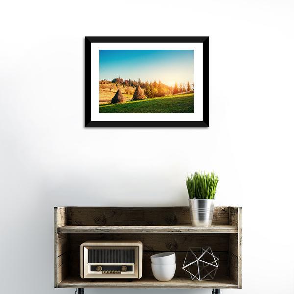 Autumn Landscape In Ukraine Europe Canvas Wall Art-1 Piece-Framed Print-20" x 16"-Tiaracle