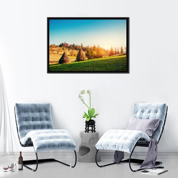Autumn Landscape In Ukraine Europe Panoramic Canvas Wall Art-1 Piece-36" x 12"-Tiaracle