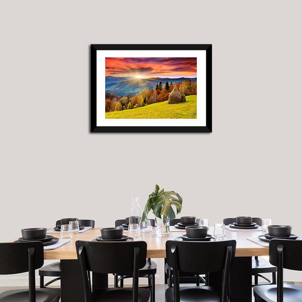 Autumn Landscape On Mountain Canvas Wall Art-3 Horizontal-Gallery Wrap-25" x 16"-Tiaracle