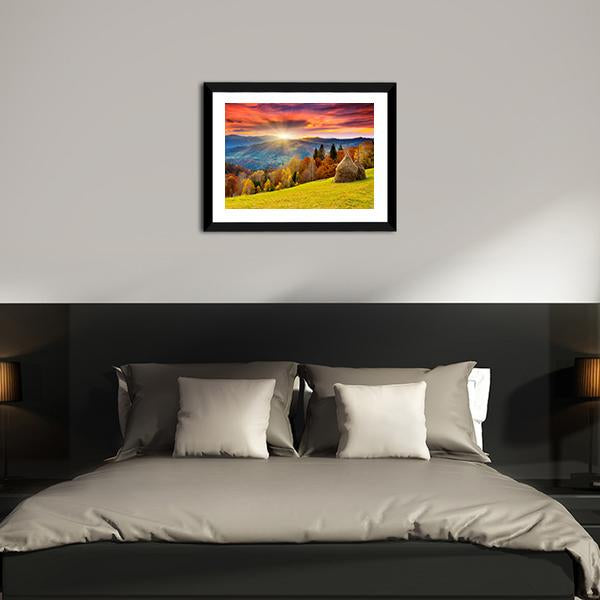 Autumn Landscape On Mountain Canvas Wall Art-5 Horizontal-Gallery Wrap-22" x 12"-Tiaracle