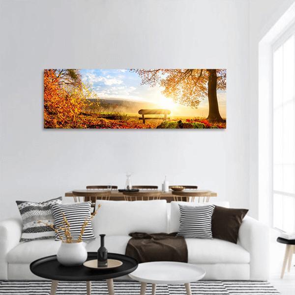 Autumn Landscape Panoramic Canvas Wall Art-1 Piece-36" x 12"-Tiaracle