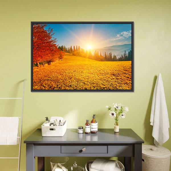 Autumn Landscape Ukraine Canvas Wall Art-5 Horizontal-Gallery Wrap-22" x 12"-Tiaracle