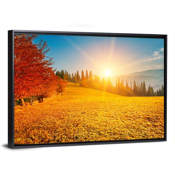 Autumn Landscape Ukraine Canvas Wall Art-5 Horizontal-Gallery Wrap-22" x 12"-Tiaracle
