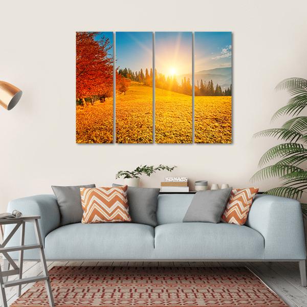 Autumn Landscape Ukraine Canvas Wall Art-4 Horizontal-Gallery Wrap-34" x 24"-Tiaracle