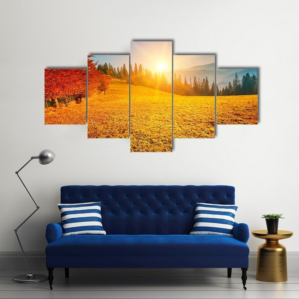 Autumn Landscape Ukraine Canvas Wall Art-3 Horizontal-Gallery Wrap-37" x 24"-Tiaracle